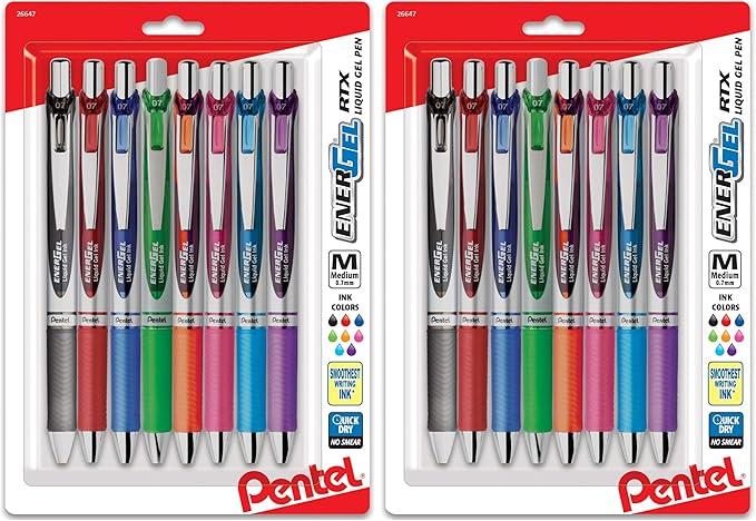 Pentel EnerGel RTX Retractable Liquid Gel Pen, Metal Tip, Medium Line by PentelofAmerica