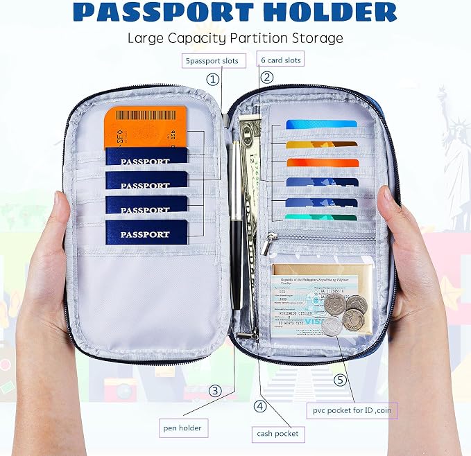 Amazing Practical Document Travel Organizer, Family Passport Holder，Rfid Women - Image 4