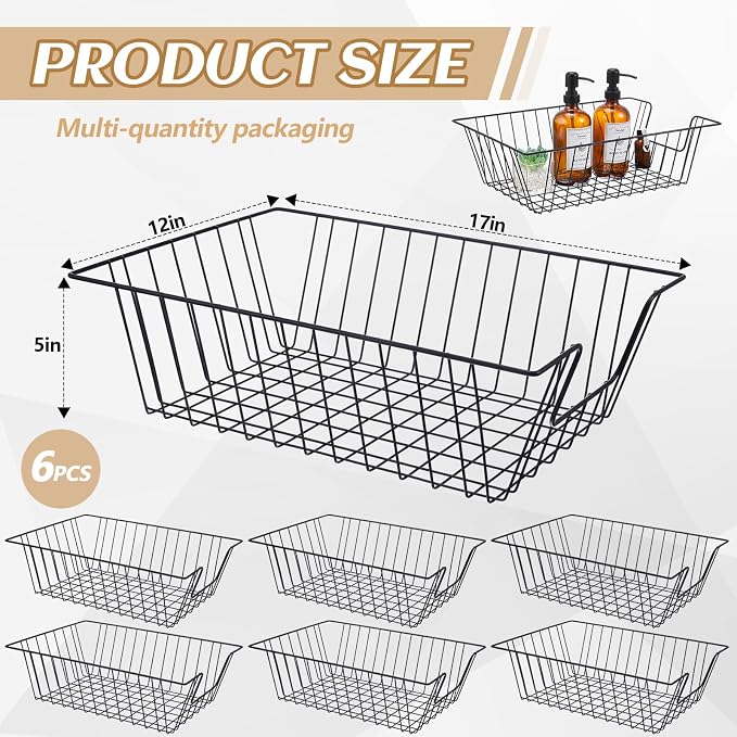 Yeaqee 6 Pcs Letter Tray Wire Paper Trays Stackable File Desk Organizer Metal - Image 3