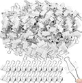 Jetec 100 Pack 1. 25in/32mm White Metal Binder Clips Bulk Medium Reusable Fold by Jetec
