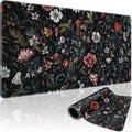 Dark Floral Pattern Large Gaming Mouse Pad 31.5"x15.7"｜XXL Desk Mat, Non-Slip by Mcapirivo