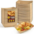 Ocmoiy 2lb Paper Food Trays, 100 Pack Heavy Duty Kraft Food Boats Holders by Ocmoiy