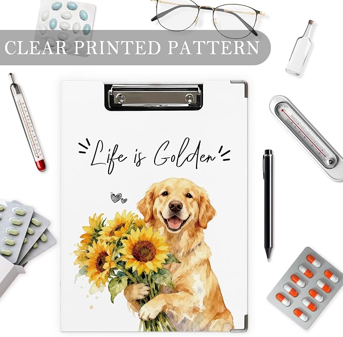 Golden Retriever Clipboard, Sunflower Dog Clipboard - Image 3