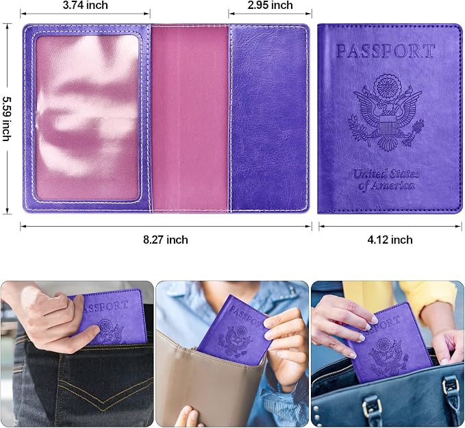 Passport and Vaccine Card Holder Combo, Passport Holder - Image 3