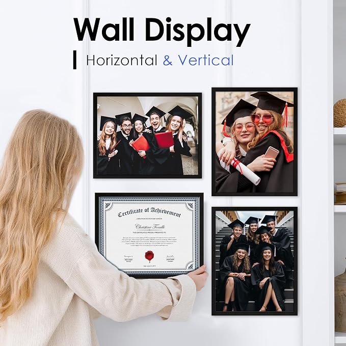 FIXSMITH 11x14 Diploma Frame, 2 Pack Black Picture Frames - Image 5
