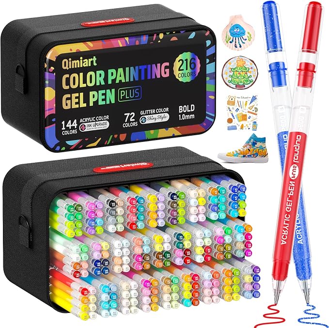 DICEKOO 216 Pack Acrylic Gel Pens by DICEKOO