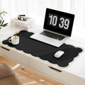 Scalloped Desk Mat, 31.5" x 15.7" Black Beige Large Cute Aesthetic Desk by Ohocut