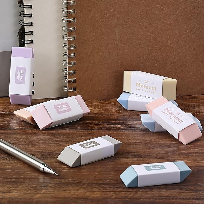Mr. Pen- Pencil Erasers, 10 Pack, Morandi Colors | Soft Rubber Pencil Erasers - Image 6