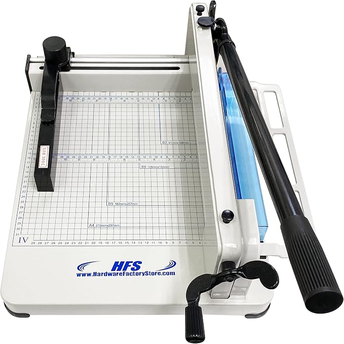 HFS Heavy Duty Guillotine Paper Cutter 400 Sheet Capacity | Solid Steel - Image 3