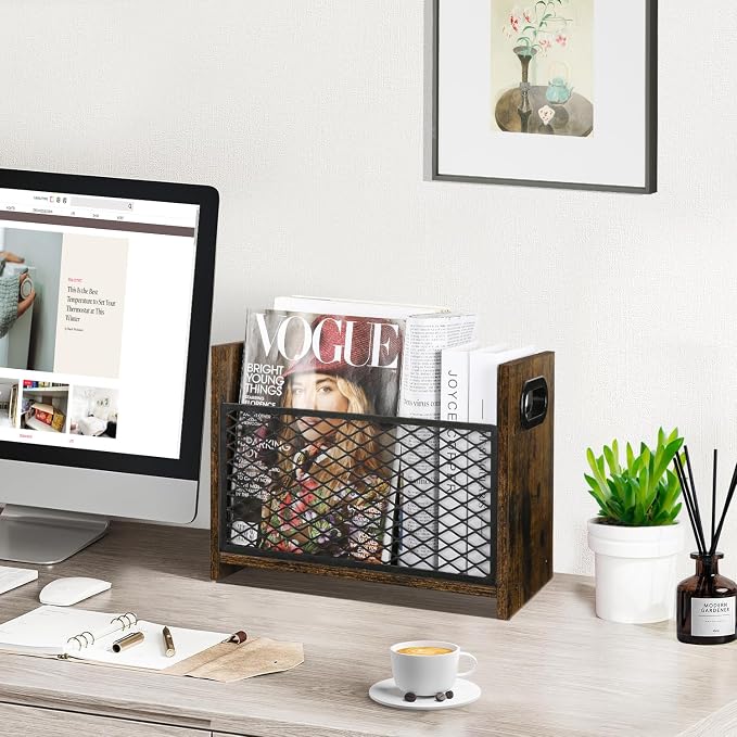 YINMIT Magazine Holder, Magazine Rack Floor, Magazine Storage Basket, File - Image 2
