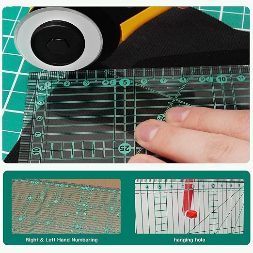 MANUFORE 15 x 30cm Sewing Acrylic Ruler Anti-Slip Metric Ruler DIY Quilting - Image 6