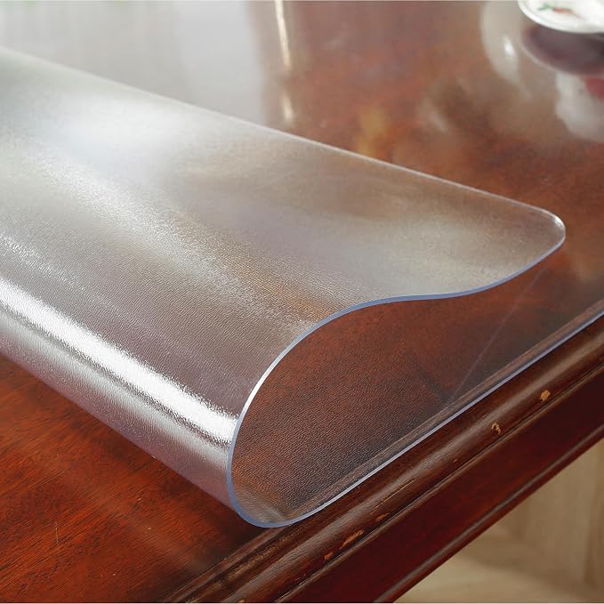 OstepDecor 17 x 24 Inch Frosted Table Cover Protector, 2mm Thick Clear Plastic - Image 9