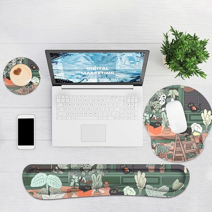 Ergonomic Mouse Pad with Wrist Rest and Keyboard Wrist Rest, Mousepad and Wrist - Image 6