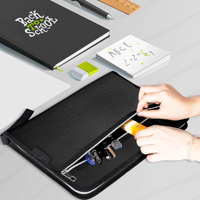 Fireproof Safe Waterproof Accordion File Bag Folder Expanding Filing Folder - Image 6
