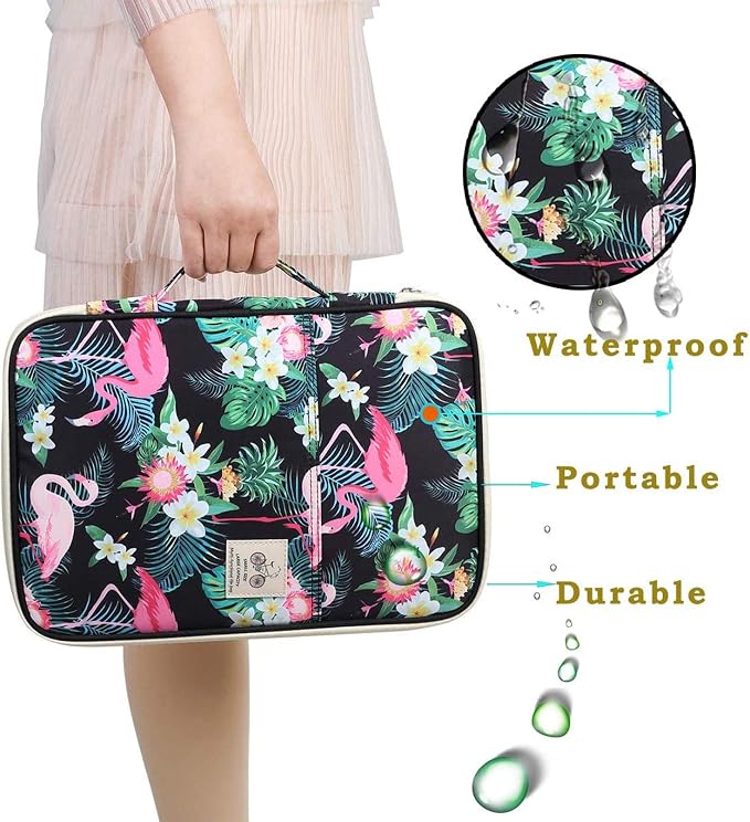 JAKAGO A4 Travel Portfolio Multifunctional Document Organizer Zippered Case - Image 8