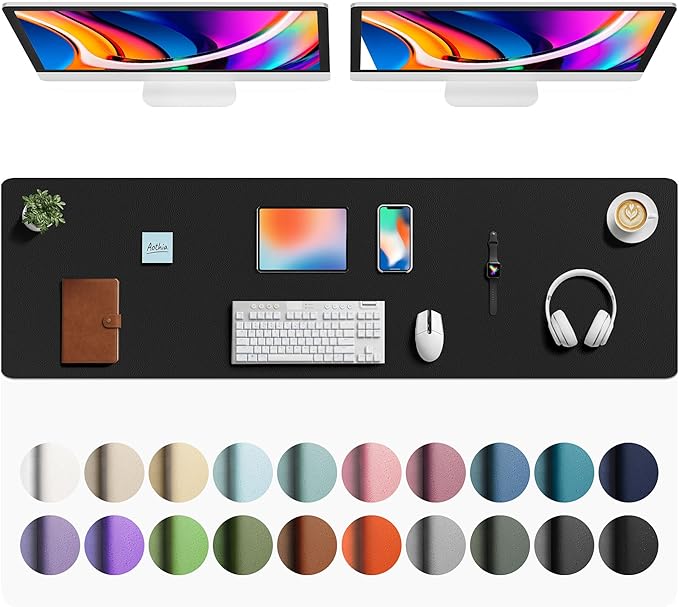 Aothia Faux Leather Desk Mat by AothiaSimpleNaturalUnique