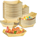 100 Pack 1Lb Paper Food Boat Trays Disposable Paper Boat Plates Containers by MotBach