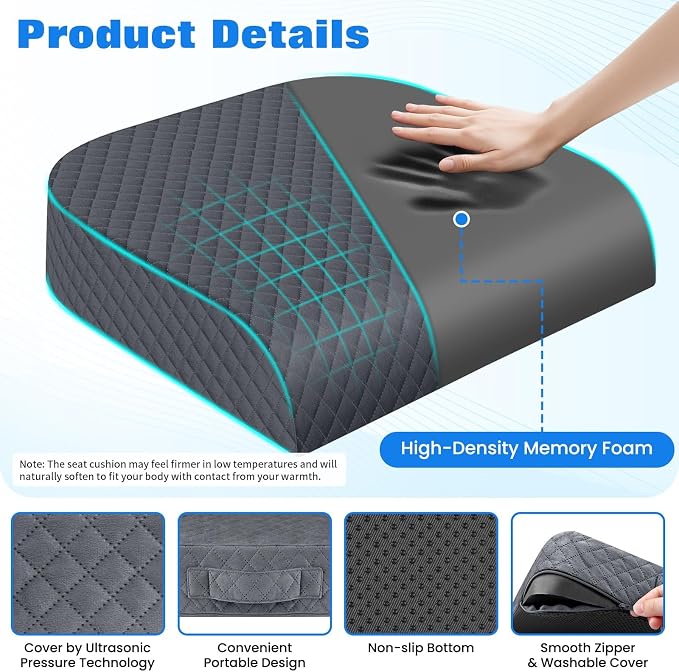 Seat Cushion for Office Chair, Memory Foam Chair Cushions, Car Seat Cushion for - Image 3