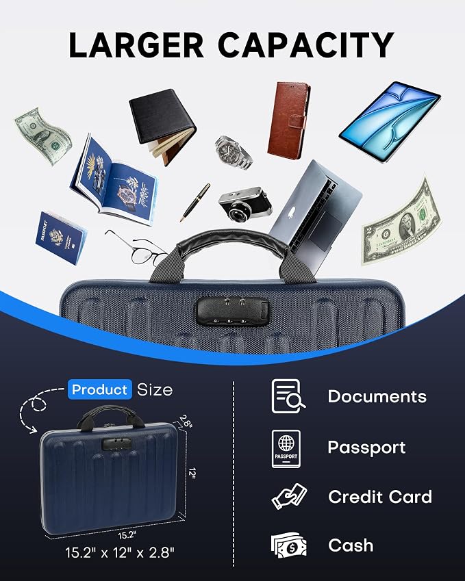DOZAWA Fireproof Document Box, Hard Case Document Organizer - Image 4