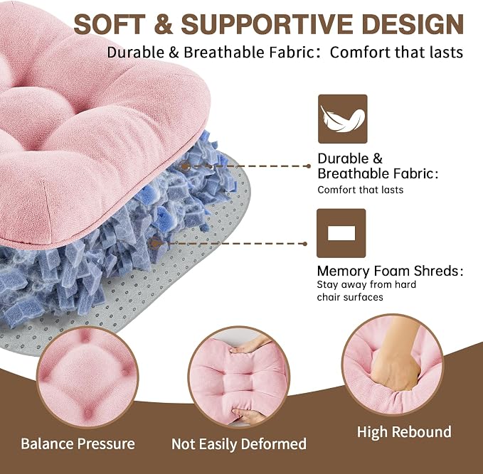 BETU Pink Chair Cushions for Dining Chairs Set of 4, 3.5" Thick Kitchen Table - Image 8