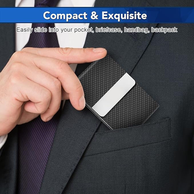 Business Card Holder, Metal Slim Business Card Case, Pocket Card Holder - Image 2