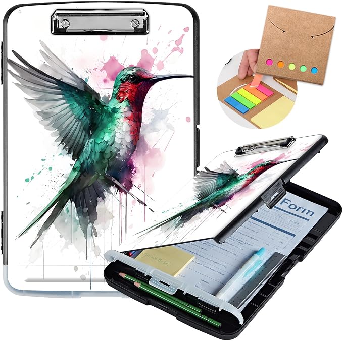 Clipboard with Storage, Heavy Duty Plastic Storage Clipboard with Low Profile by Unknown