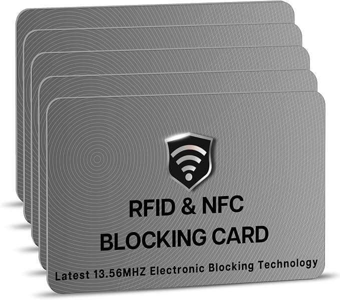SaiTech IT 5 Pack RFID Blocking Cards, One Protects Entire Wallet Purse by SaiTechIT