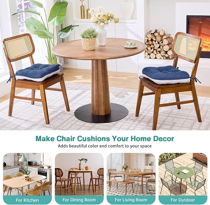BETU Chair Cushions for Dining Chairs Set of 2, 3.5" Thick Outdoor Indoor Chair - Image 7