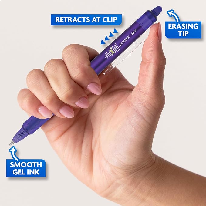Pilot FriXion Clicker Erasable, Refillable & Retractable Gel Ink Pens Fine Point - Image 4