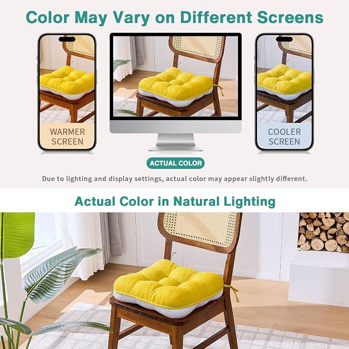 BETU Chair Cushions for Dining Chairs Set of 4, 3.5" Thick Kitchen Table Chair - Image 5