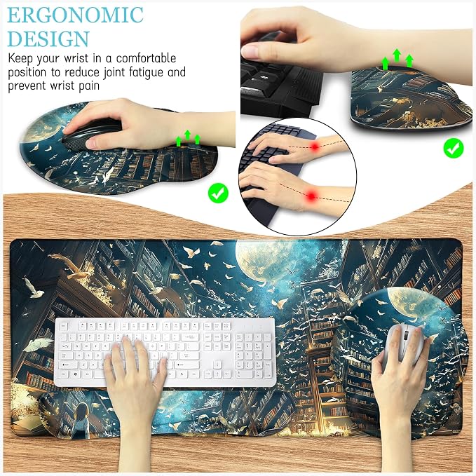 LIMKRIAN Anime Book Mouse Pad Set Large Desk Matt - Image 4