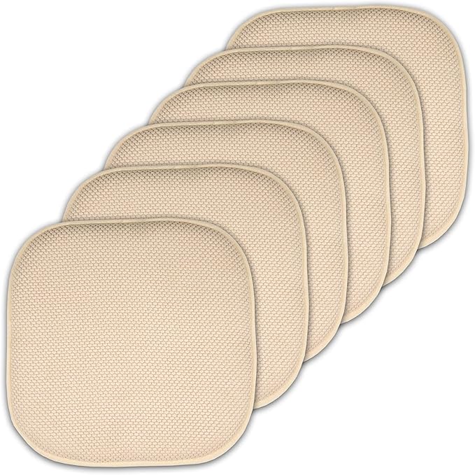 Sweet Home Collection Cushion Memory Foam Chair Pads Honeycomb Nonslip Back by SweetHomeCollection