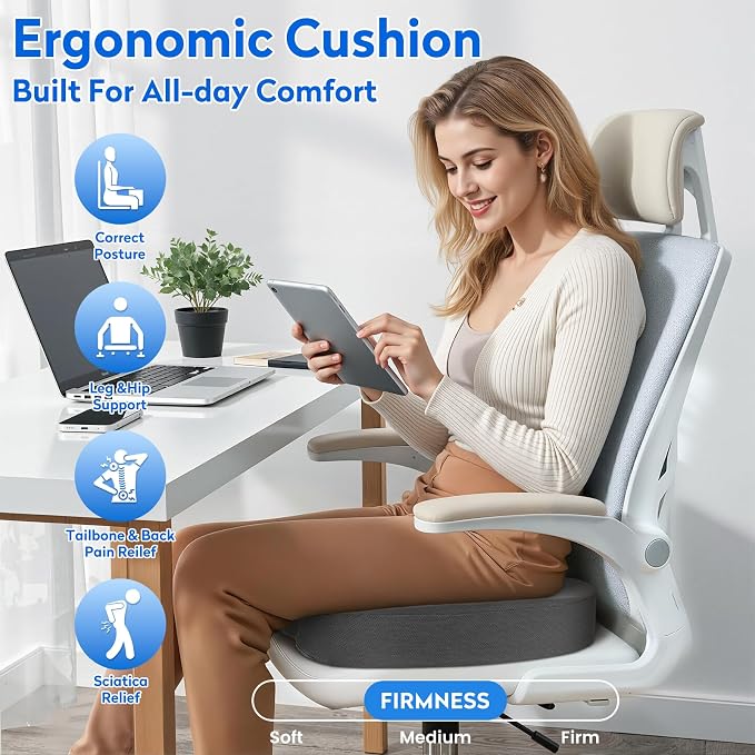 CushZone Seat Cushion, Office Chair Cushions, Car Seat Cushion, Non-Slip - Image 7
