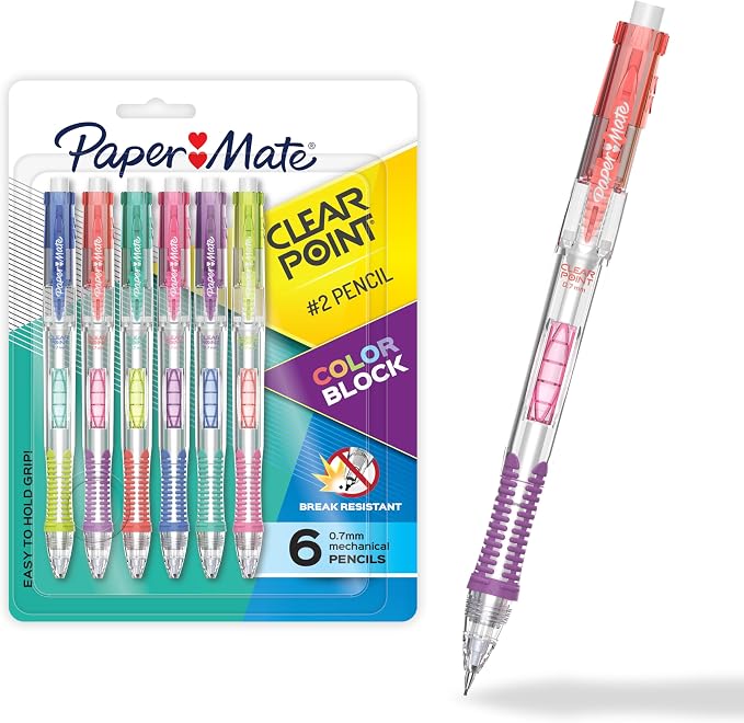 Paper Mate Clearpoint Mechanical Pencil, Break-Resistant, Color Block Edition by Unknown