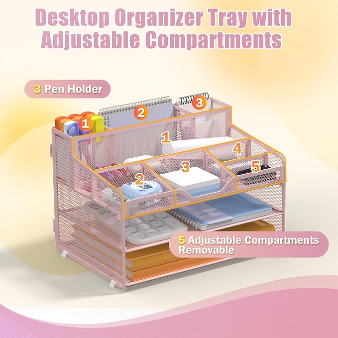 Docnest 3 Tier Mesh Desk Organizer - Image 4