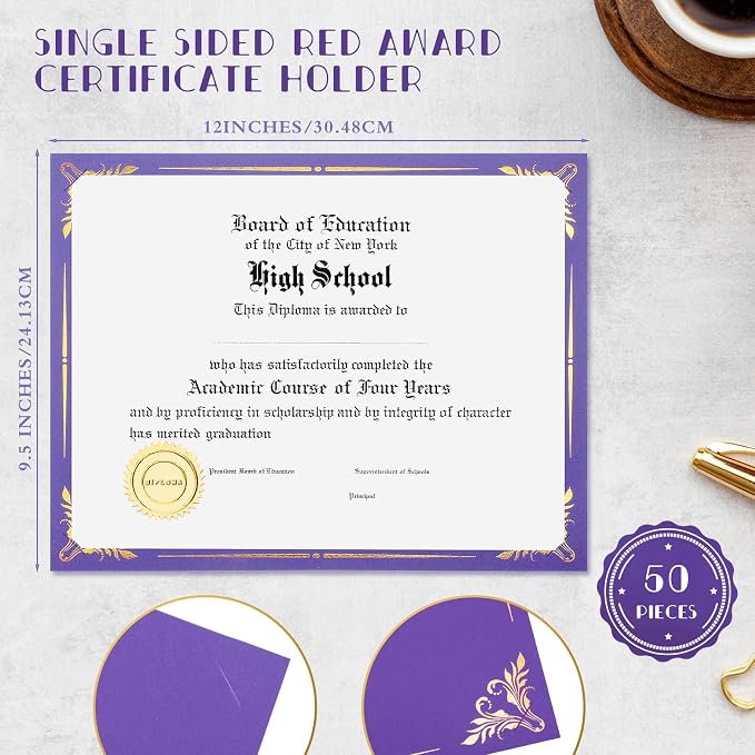 Fainne 50 Pcs Single Sided Certificate Holder Diploma Covers - Image 2
