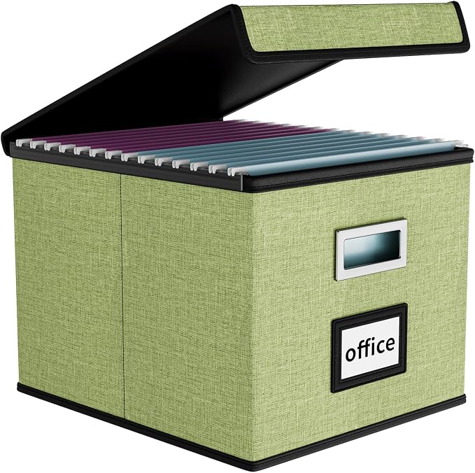 File Organizer Box with Lid, Collapsible File Folder Organizer - Image 2