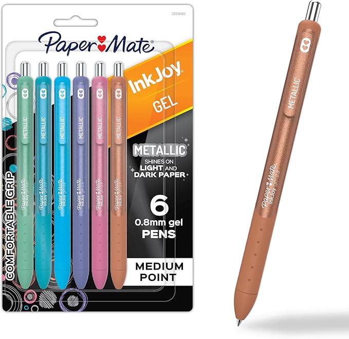 Paper Mate InkJoy Gel Pens, Retractable, Medium Point, Glittery Assorted Colors by Unknown