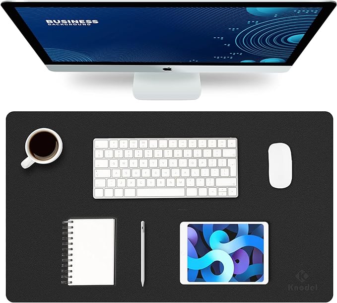K KNODEL Small Office Leather Desk Mat, Mouse and Keyboard Pad, Computer and by K+KNODEL