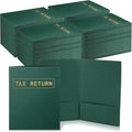 Kosiz 200 Pcs Tax Return Folders Bulk 9 x 12 Inch 2 Pocket Gold Foil Stamped by Kosiz