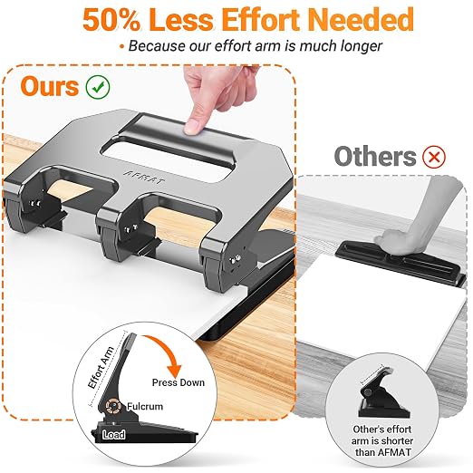 AFMAT Heavy Duty 3 Hole Punch, 3 Hole Puncher - Image 3
