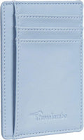 Travelambo Front Pocket Minimalist Leather Slim Wallet RFID Blocking Medium Size by Travelambo