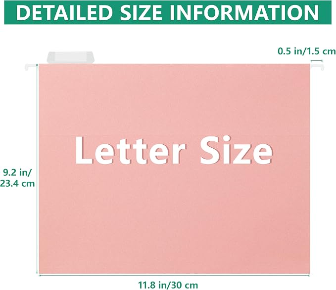 Hanging File Folders Letter Size, Pastel Colors, 6 Pack Hanging File Folders - Image 2