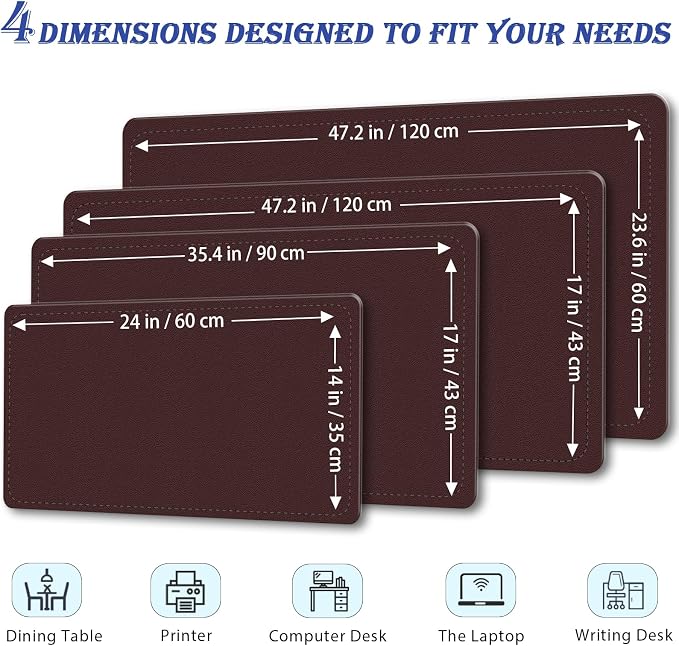 Non-Slip Desk Pad, PU Leather Desk Mat - Image 2