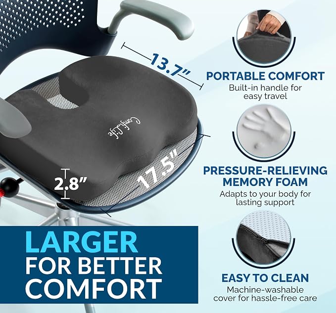 ComfiLife Premium Gel & Memory Foam Seat Cushion – Doctor Recommended Office - Image 4