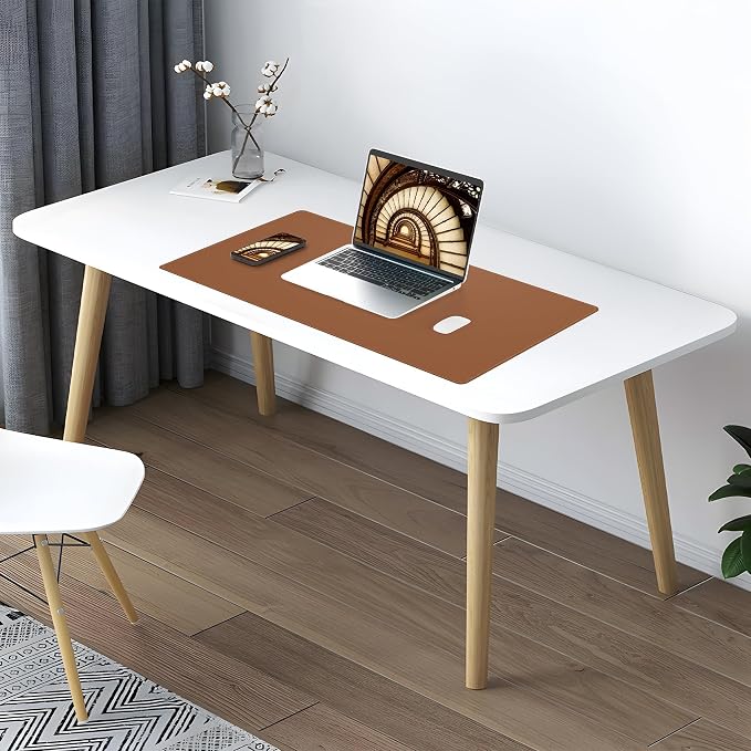 AFIING Leather Desk Mat, 31.5" x 17", Cork Desk Pad Protector | Dual-Sided Cork - Image 11