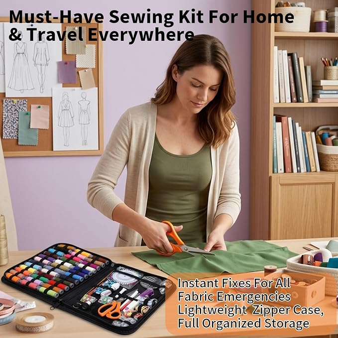 GABTRUK 304PCS Adult Sewing Kit, 43 Colors Thread & Ergonomic Scissors - Image 6