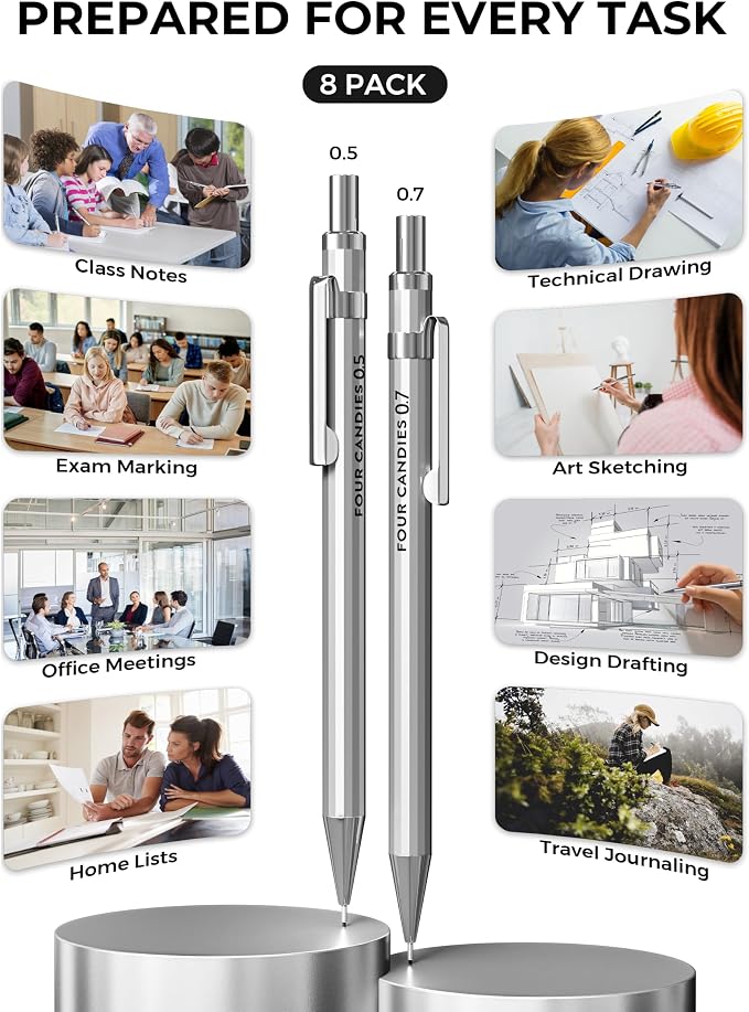 Four Candies 8PCS Metal Mechanical Pencil Set - Image 7