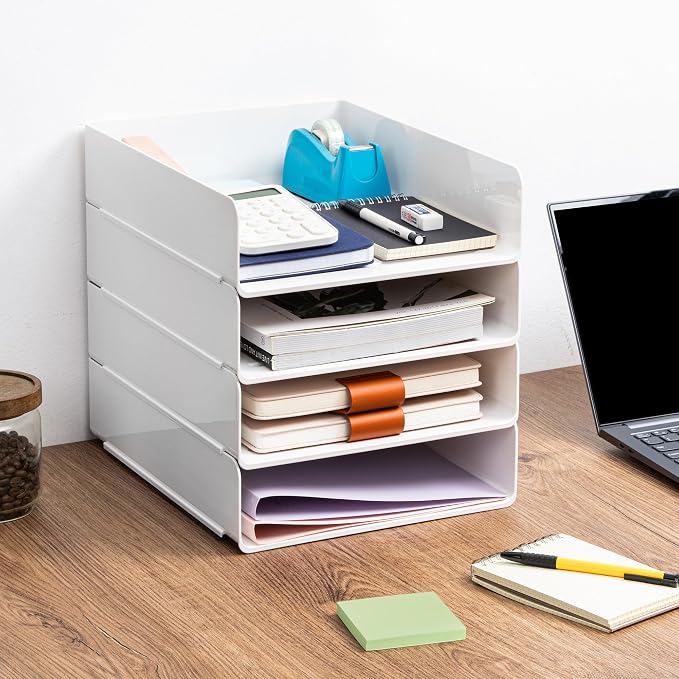 Tiawudi Desk Organizer, Office Organization and Storage, Plastic Letter Tray - Image 6