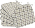 AAAAAcessories D-Shaped Chair Cushions, Machine-Washable Cover, Tan Plaid by AAAAAcessories